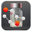 icon of medicine bottle with molecules