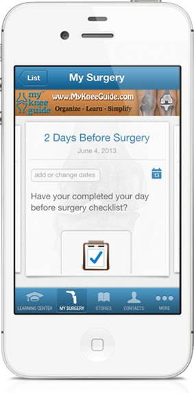 Personalize your knee replacement surgery timeline