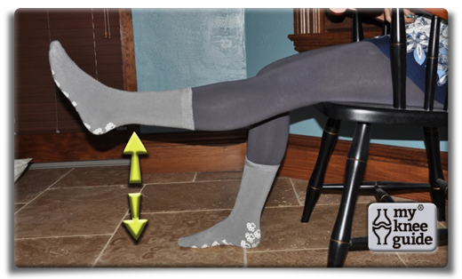 Knee Extension - Straighten your knee by lifting your ankle as much as you can. Hold the knee straight