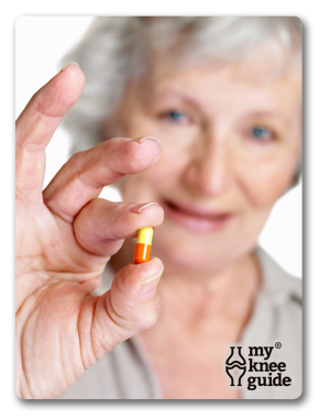 Arthritis patient holding pill